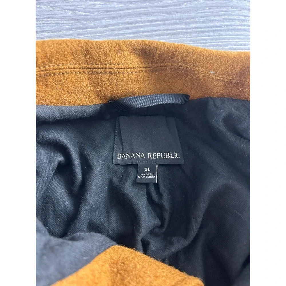 Banana Republic Mens XL Wool Blend Chore Coat Jacket Mustard Yellow Ochre 870